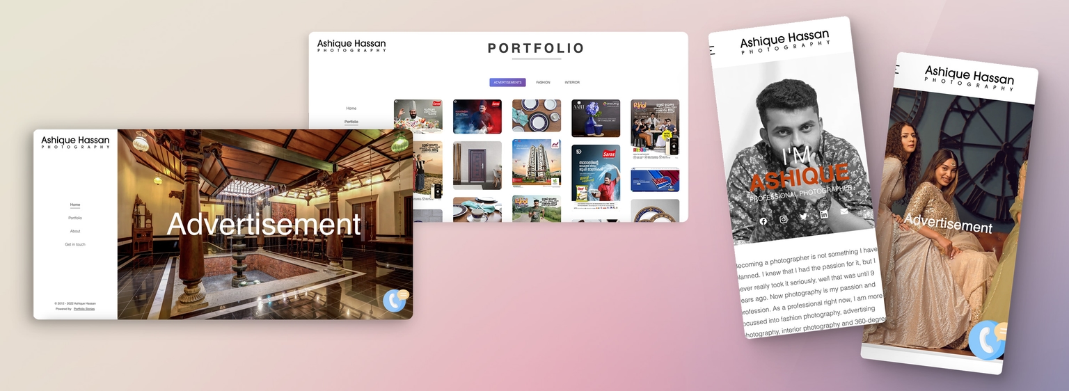 Portfolio Website development for reputed photographer based in Kochi