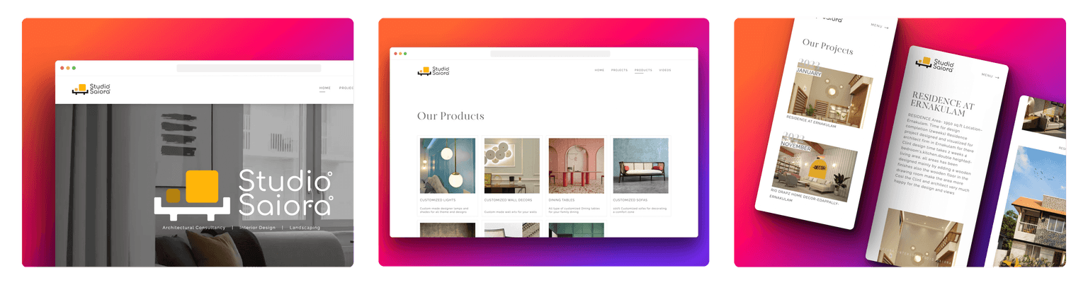 Portfolio Website development for an emerging architectural firm in Kochi